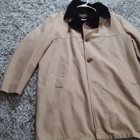 Men's Vintage John Blair's 48L Tan Menswear Shearling Lined Coat - Picture 4 of 4